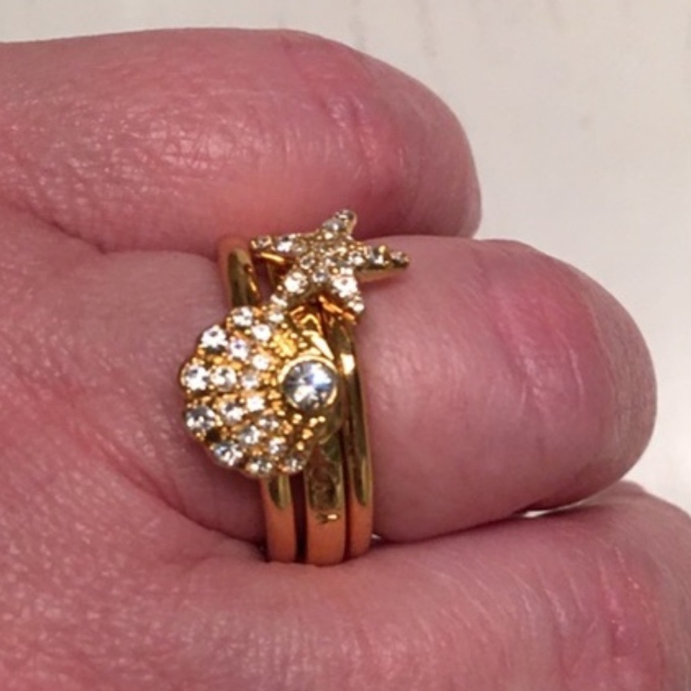 Coach Gold Shell and Starfish Ring Set - Picture 3 of 3